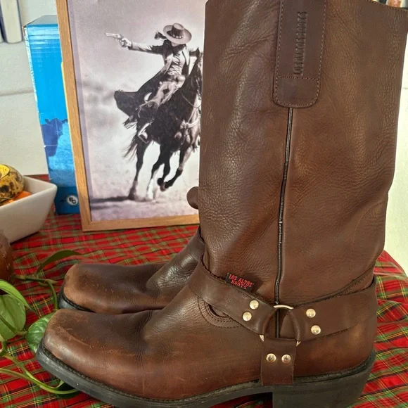 Vtg Allan Temple Burgundy Brown Italian Leather Hiking 8\